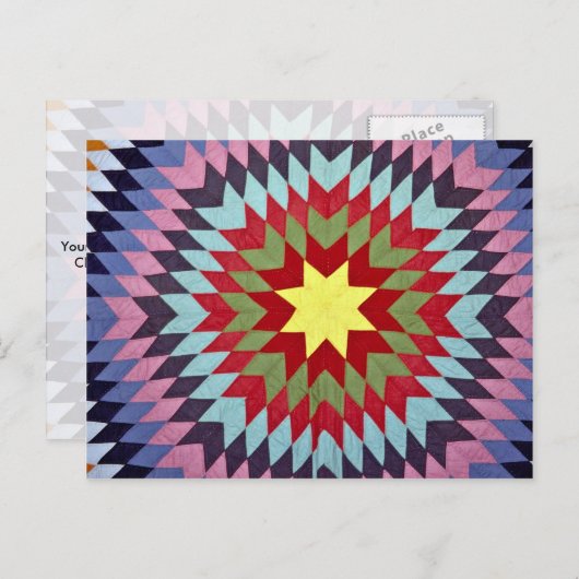 Patchwork-Quilt Postkarte (Vorne/Hinten)