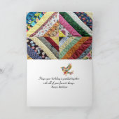 Patchwork Quilt Print Pattern für Geburtstag Karte (Innenseite)