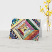 Patchwork Quilt Print Pattern für Geburtstag Karte (Gelbe Blume)