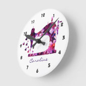 Patchwork Quilt Purple Sewing Machine Wallclock Runde Wanduhr (Winkel)