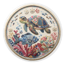 Patchwork-Quilt-Schildkröte und Fisch