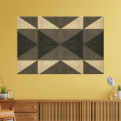 "PATCHWORK QUILT - SCHWARZE UND TAN SQUARS" LEINWANDDRUCK (Insitu (Wohnzimmer))