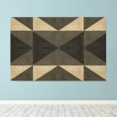 "PATCHWORK QUILT - SCHWARZE UND TAN SQUARS" LEINWANDDRUCK (Insitu (Holzboden))