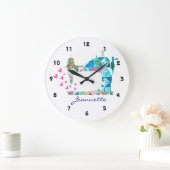Patchwork Quilt Sewing Machine Wall Clock Große Wanduhr (Zuhause)