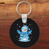 Patchwork Quilt Snowman Quilter Merry Christmas Pa Schlüsselanhänger (Vorderseite)