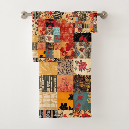 Patchwork Quilt Style Badhandtuch Set (Insitu)