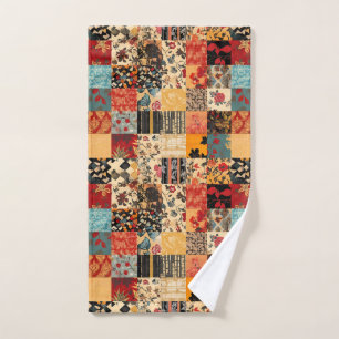 Patchwork Quilt Style Badhandtuch Set