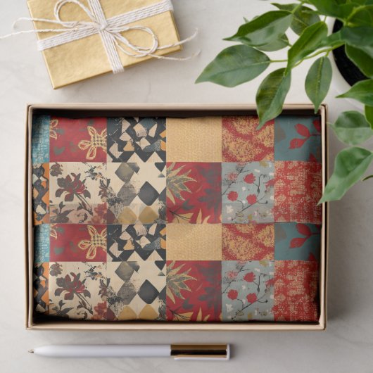 Patchwork Quilt Style Seidenpapier (Geschenk)
