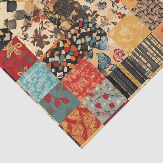 Patchwork Quilt Style Seidenpapier (Detail)