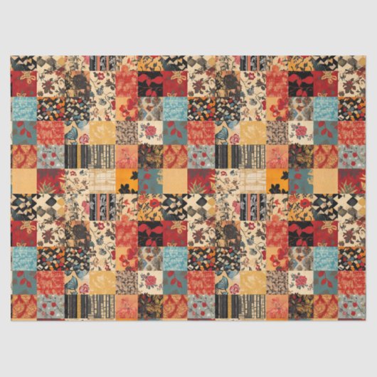 Patchwork Quilt Style Seidenpapier (Vorderseite)