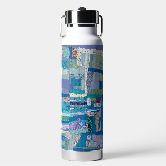 Patchwork Quilt Water Bottle Trinkflasche (Vorderseite)