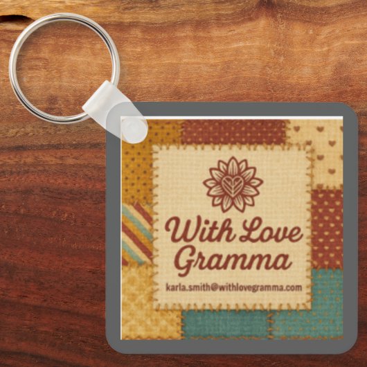 Patchwork Quilt Wreath Schlüsselanhänger (Vorderseite)