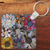 Patchwork Quilt Wreath Schlüsselanhänger (Rückseite)