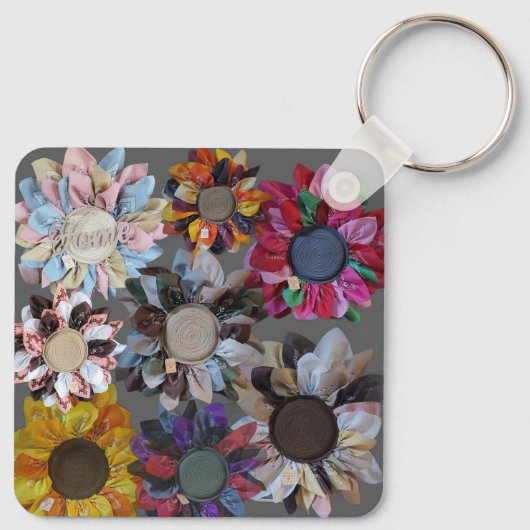 Patchwork Quilt Wreath Schlüsselanhänger (Rückseite)