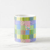 Patchwork Quilt Zickzack Stripes Polka Dots Blume Kaffeetasse (Mittel)
