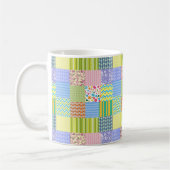 Patchwork Quilt Zickzack Stripes Polka Dots Blume Kaffeetasse (Links)