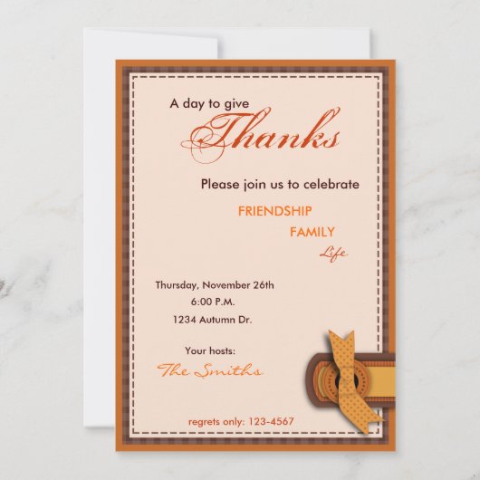 Patchwork Quilted-look-Erntedank Einladung (Rückseite)