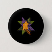 Patchwork Quilting Block Star Muster Halloween Qu Button (Vorderseite)