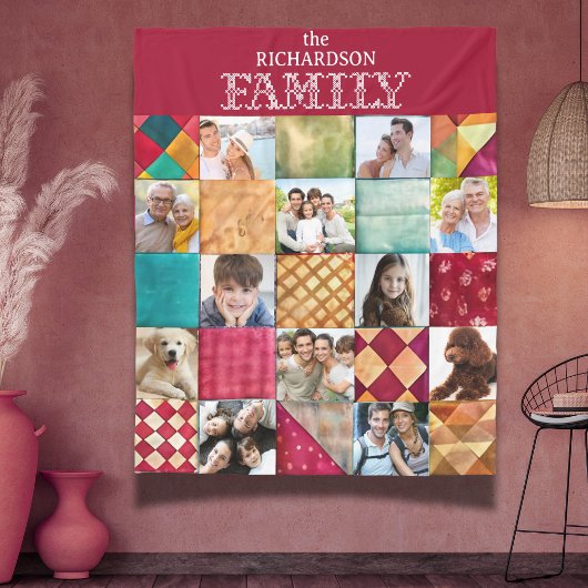Patchwork-Quiltmuster 12 Foto Fleecedecke