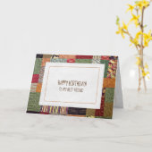 Patchwork-Quiltmuster für Friends Geburtstag Karte (Gelbe Blume)