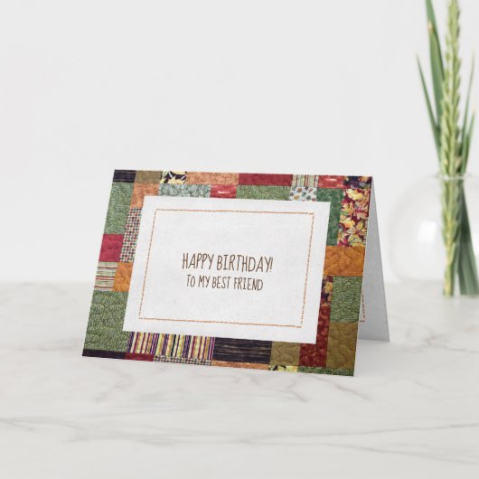 Patchwork-Quiltmuster für Friends Geburtstag Karte (Vorderseite)
