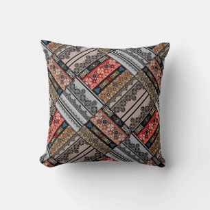 Patchwork-Quiltprint von Throw Pillow Ethno Kissen