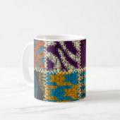 Patchwork-Raues-Leinwand-Nahtloses-Muster Kaffeetasse (Vorderseite Links)