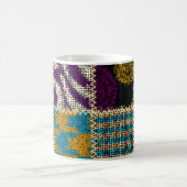 Patchwork-Raues-Leinwand-Nahtloses-Muster Kaffeetasse (Mittel)