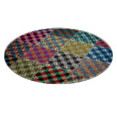 Patchwork-Rauhe-Leinwand-Quadrate Vintage Schneidebrett (Ecke)