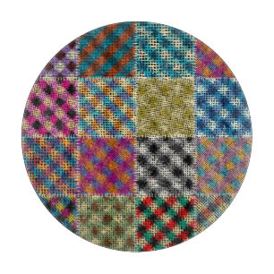 Patchwork-Rauhe-Leinwand-Quadrate Vintage Schneidebrett