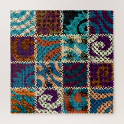 Patchwork-Rauhleinwand-Vintage-Imitation Puzzle (Vertikal)