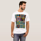 Patchwork-Rauleinwand nahtloses Muster T-Shirt (Vorne ganz)