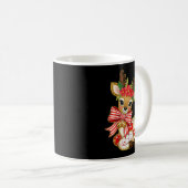 Patchwork Reindeer Preppy Girly Christmas Xmas Hol Kaffeetasse (VorderseiteRechts)