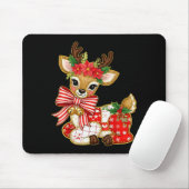 Patchwork Reindeer Preppy Girly Christmas Xmas Hol Mousepad (Mit Mouse)