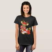 Patchwork Reindeer Preppy Girly Christmas Xmas Hol T-Shirt (Vorne ganz)