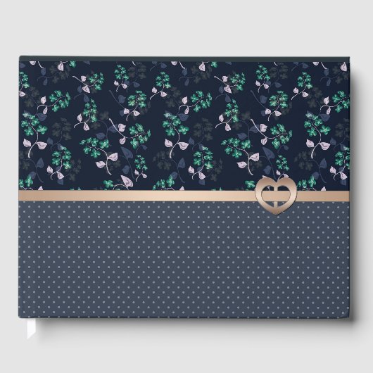 Patchwork, Retro, Blau Gästebuch (Vorderseite)