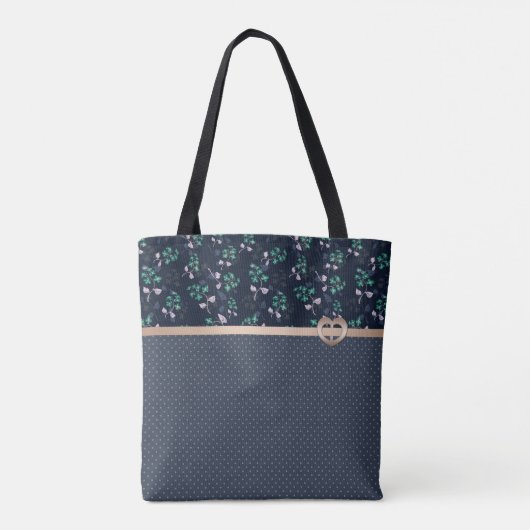 Patchwork, Retro, blau Tasche (Rückseite)