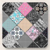 Patchwork-Retro-Farben Patchwork-Quilting Getränkeuntersetzer (Vorderseite)