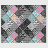 Patchwork-Retro-Vintage Farbpatchwork-Quiltierung Geschenkpapier (Flach)