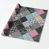 Patchwork-Retro-Vintage Farbpatchwork-Quiltierung Geschenkpapier (Ungerollt)