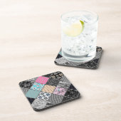 Patchwork-Retro-Vintage Farbpatchwork-Quiltierung Getränkeuntersetzer (Rechte Seite)