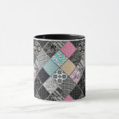Patchwork-Retro-Vintage Farbpatchwork-Quiltierung Tasse (Zentrum)