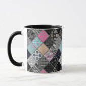Patchwork-Retro-Vintage Farbpatchwork-Quiltierung Tasse (Links)