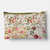 Patchwork-Rose - benutzerdefinierter Monogramm-Ble Zubehörtasche (Rückseite)