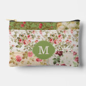 Patchwork-Rose - benutzerdefinierter Monogramm-Ble Zubehörtasche (Vorderseite)