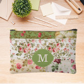 Patchwork-Rose - benutzerdefinierter Monogramm-Ble Zubehörtasche