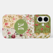 Patchwork Rose Custom Monogram Case-Mate iPhone Hülle (Rückseite (Horizontal))