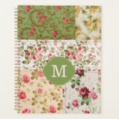 Patchwork Rose Custom Monogram Planner Planer (Vorderseite)