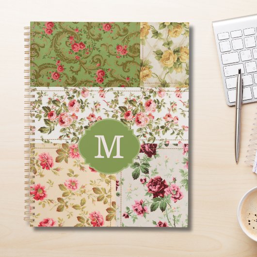 Patchwork Rose Custom Monogram Planner Planer