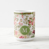 Patchwork Rose Custom Monogram Tee Kaffeetasse (Mittel)